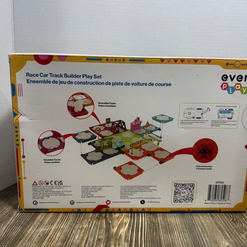 Ever Play Race Car Track Builder Play Set Reversible Rotatable Tracks EPR22